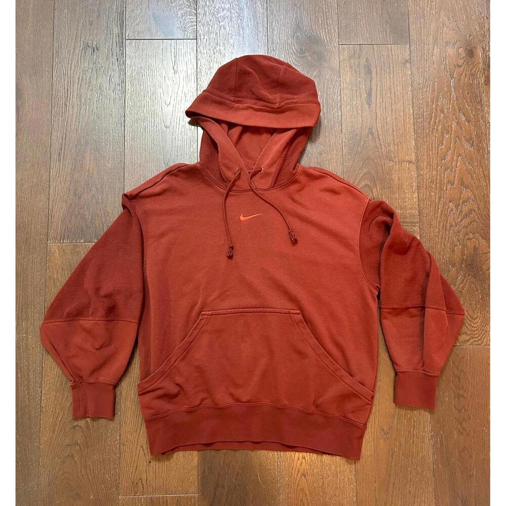 Vintage Nike Center Swoosh Hoodie Sweatshirt Y2K Burgundy Maroon Men’s Size L